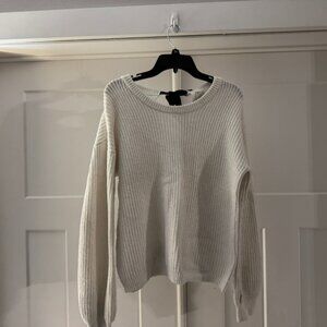 A New Day Cream Knit Sweater with Bow Back – Size Large